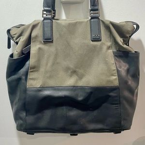 Tumi tote bag, leather and canvas, gently used